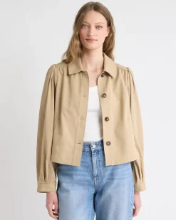 Short Jacket with Shirt Collar