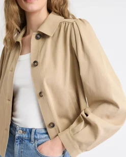Short Jacket with Shirt Collar
