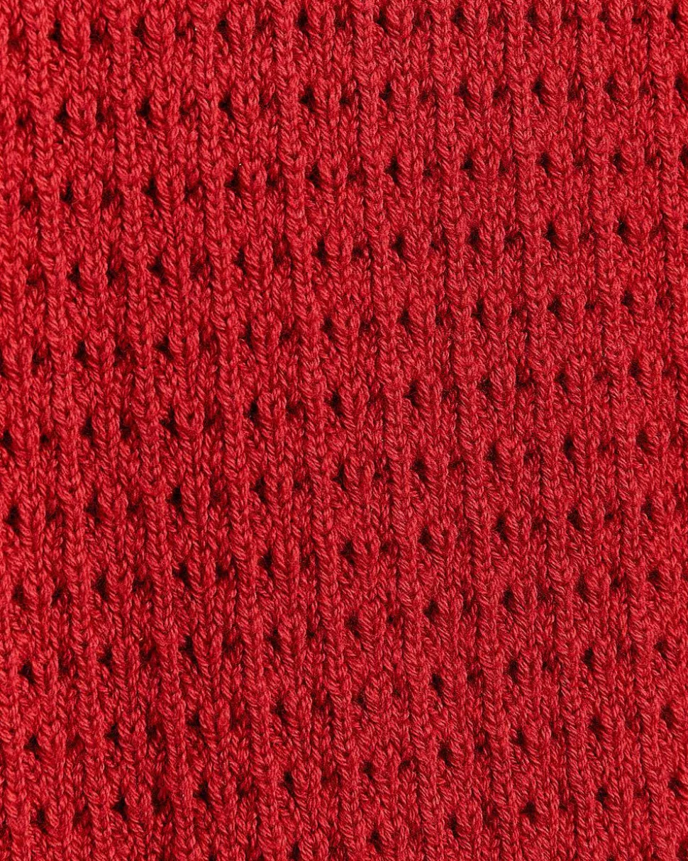 Short Sweater Vest with Pointelle Stitches