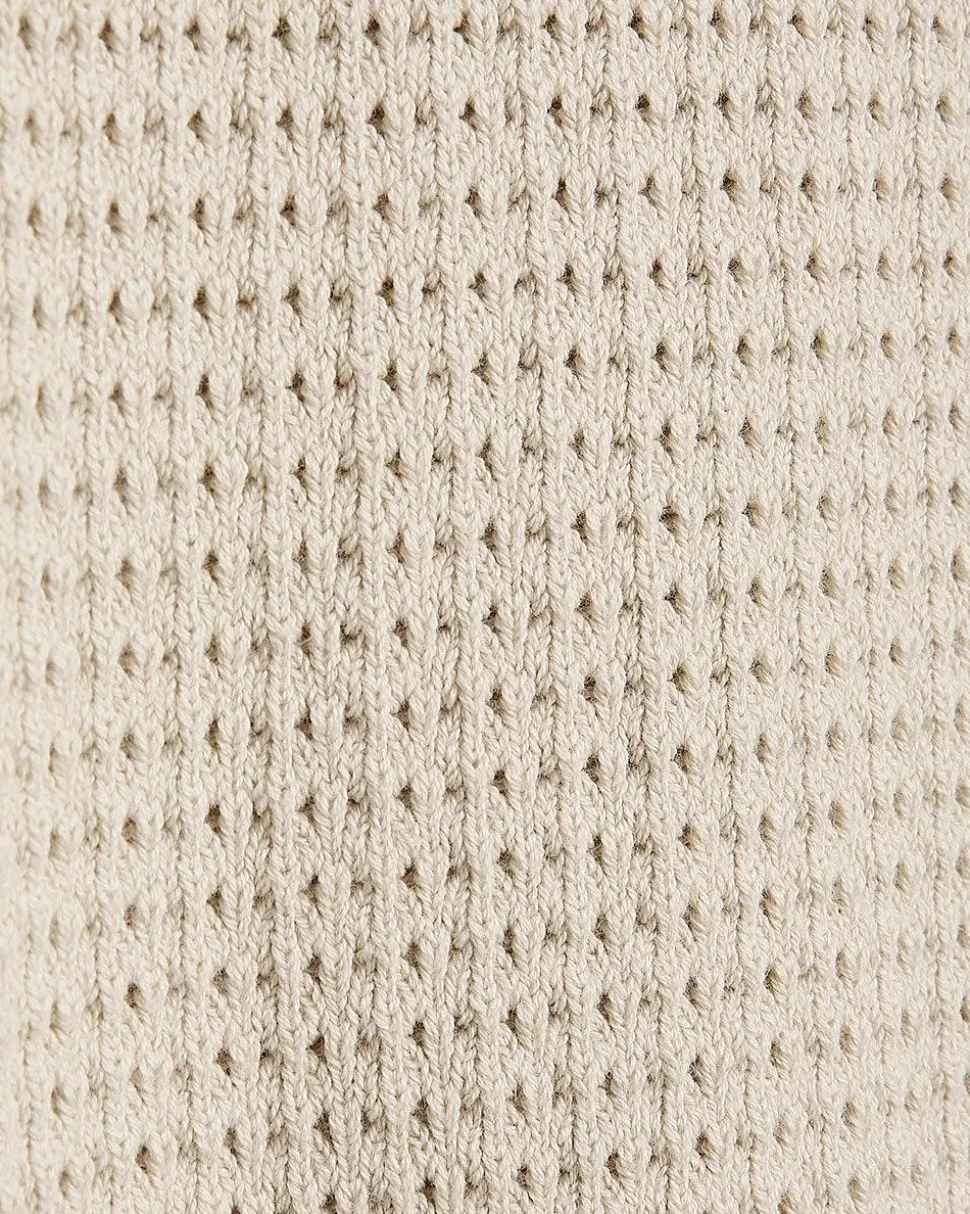 Short Sweater Vest with Pointelle Stitches