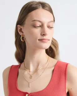 Short Triple-Chain Golden Necklace