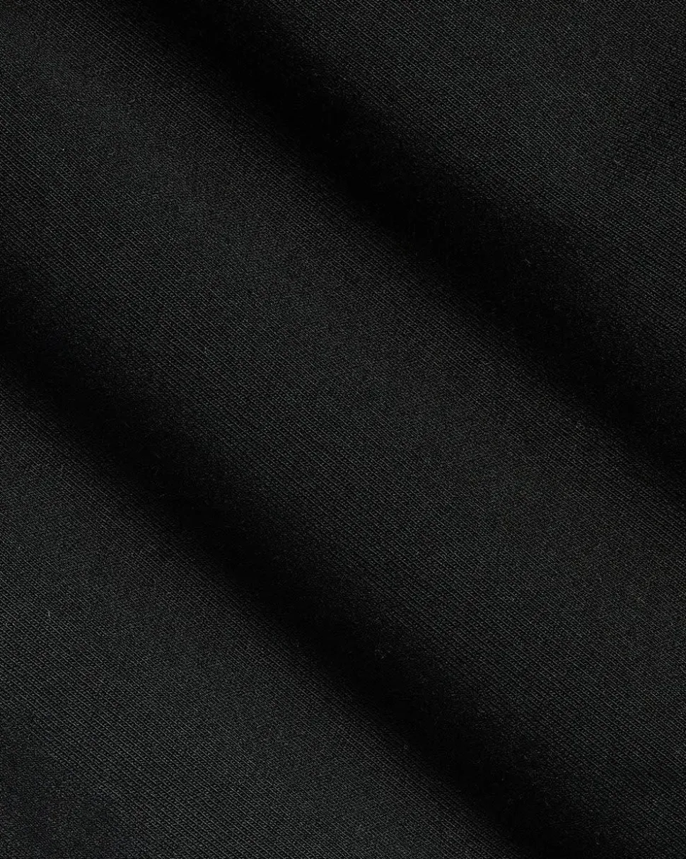 Short-Puffy-Sleeve V-Neck Mix-Media Top
