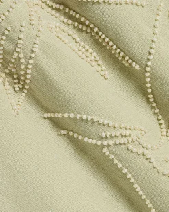 Short-Sleeve Camp-Collar Shirt with Beaded Pattern