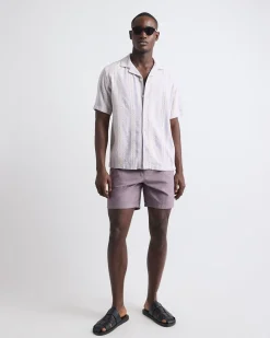 Short-Sleeve Camp-Collar Shirt with Embroidered Details