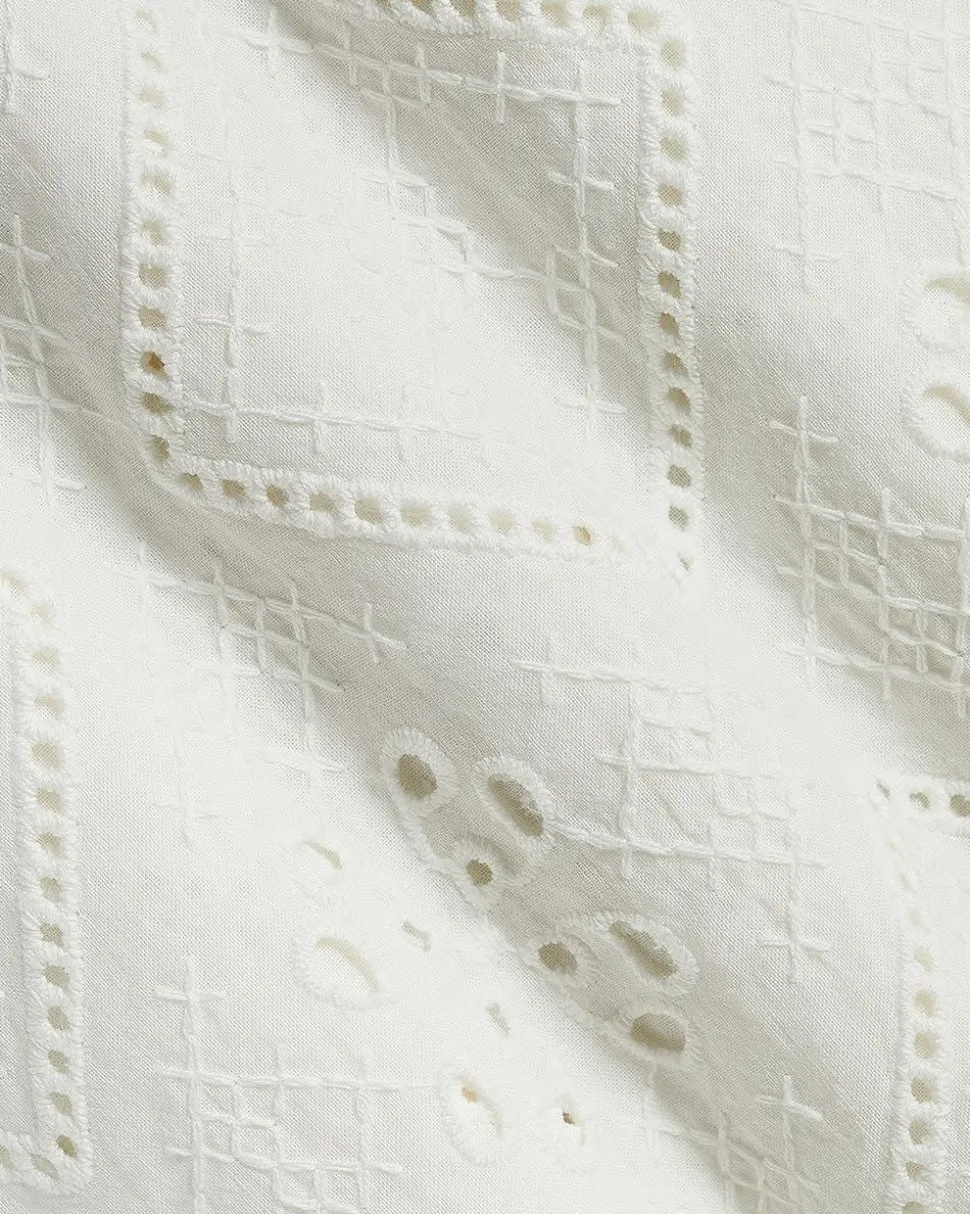Short-Sleeve Camp-Collar Shirt with Embroidered Details