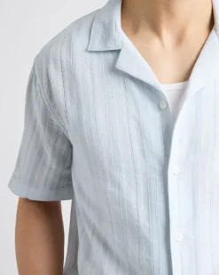 Short-Sleeve Camp-Collar Textured Shirt