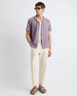 Short-Sleeve Camp-Collar Textured Shirt
