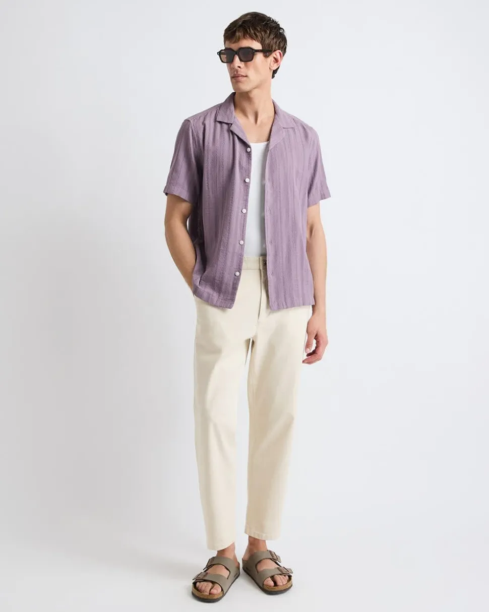 Short-Sleeve Camp-Collar Textured Shirt