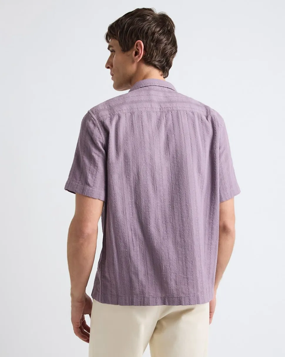 Short-Sleeve Camp-Collar Textured Shirt