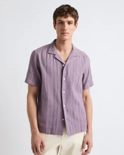 Short-Sleeve Camp-Collar Textured Shirt