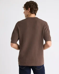 Short-Sleeve Cotton Polo with Fancy Stitches