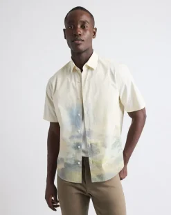 Short-Sleeve Cotton Shirt with Print