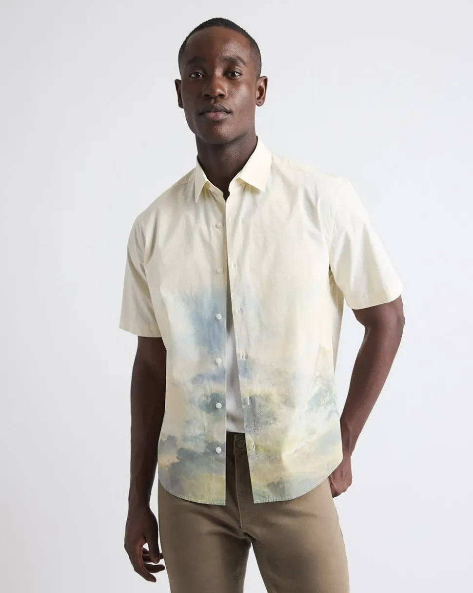 Short-Sleeve Cotton Shirt with Print
