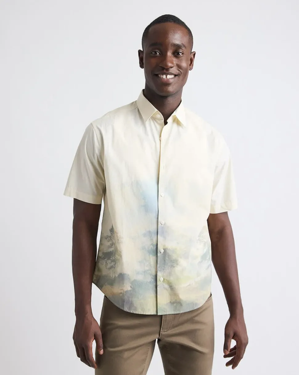 Short-Sleeve Cotton Shirt with Print