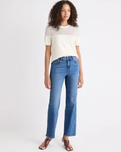 Short-Sleeve Crew-Neck Short Sweater