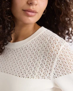 Short-Sleeve Crew-Neck Short Sweater