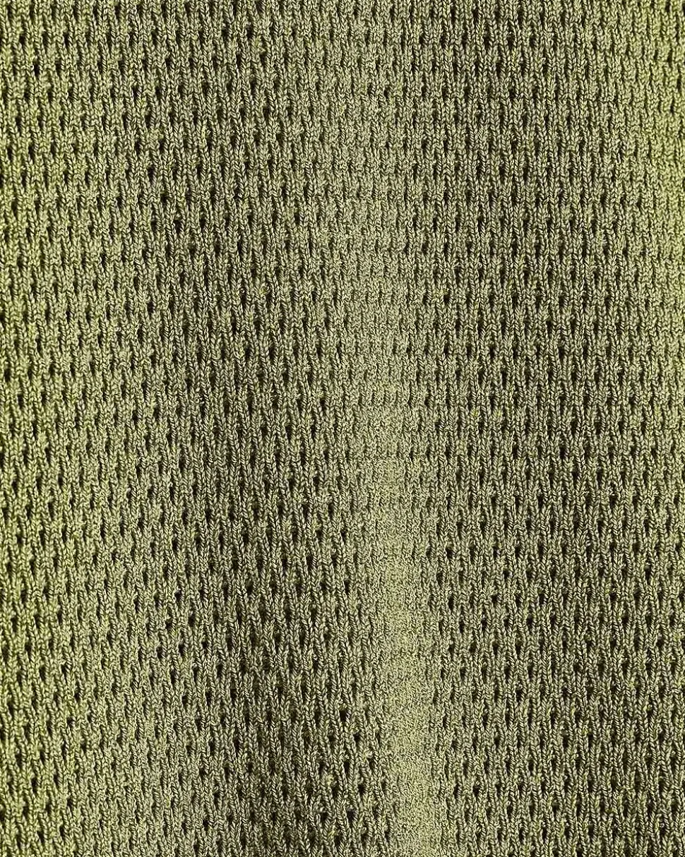 Short-Sleeve Crew-Neck Textured-Knit Sweater