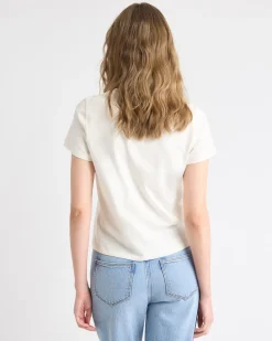 Short-Sleeve Crew-Neck Top with Embroideries