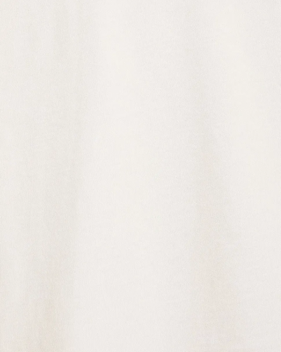 Short-Sleeve Crew-Neck Top with Embroideries
