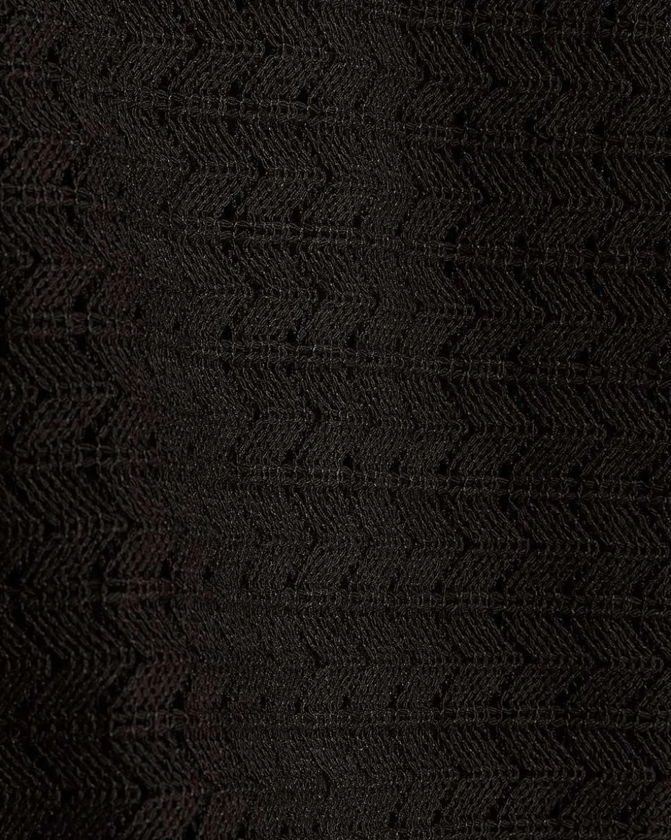 Short-Sleeve Crochet Shirt with Camp Collar