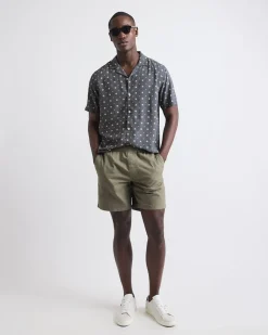 Short-Sleeve Floral Shirt with Camp Collar