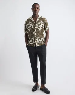 Short-Sleeve Floral Shirt with Camp Collar