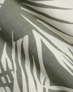 Short-Sleeve Foliage Shirt with Camp Collar