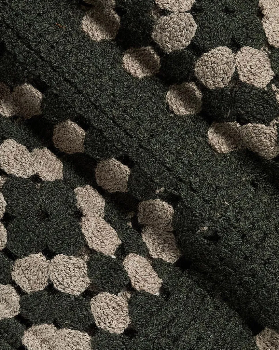 Short-Sleeve Granny-Stitch Sweater Shirt