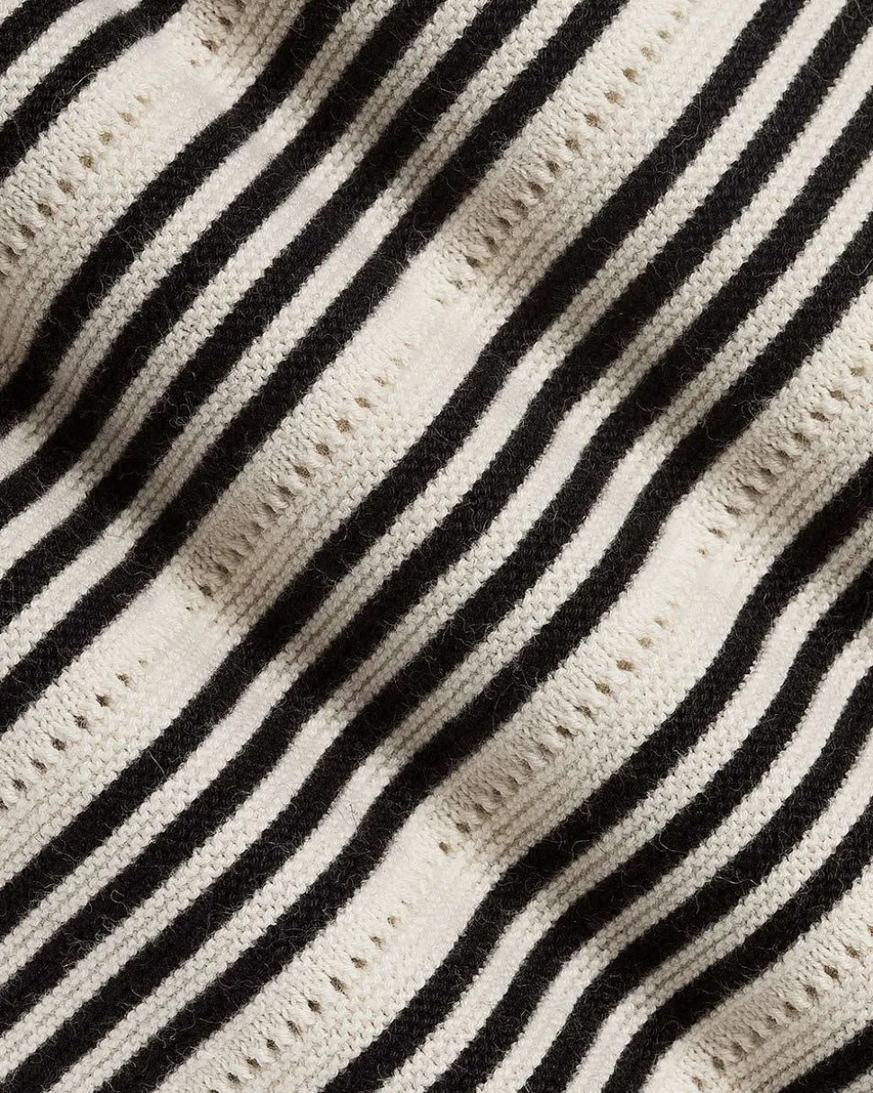 Short-Sleeve Johnny Sweater with Horizontal Stripes