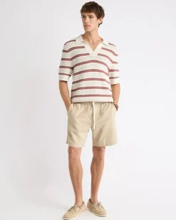 Short-Sleeve Johnny Sweater with Horizontal Stripes