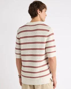 Short-Sleeve Johnny Sweater with Horizontal Stripes