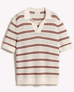 Short-Sleeve Johnny Sweater with Horizontal Stripes