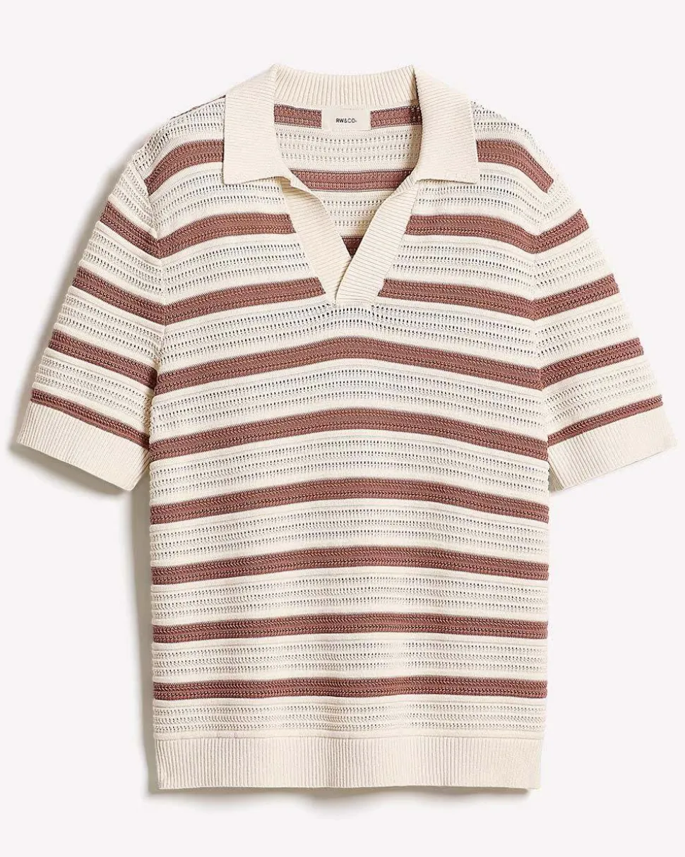 Short-Sleeve Johnny Sweater with Horizontal Stripes