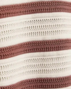 Short-Sleeve Johnny Sweater with Horizontal Stripes