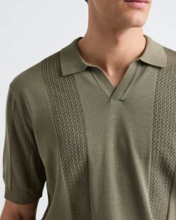 Short-Sleeve Johnny Sweater with Vertical Stripes