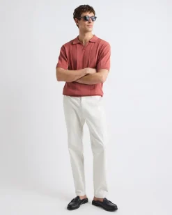 Short-Sleeve Johnny Sweater with Vertical Stripes