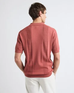 Short-Sleeve Johnny Sweater with Vertical Stripes