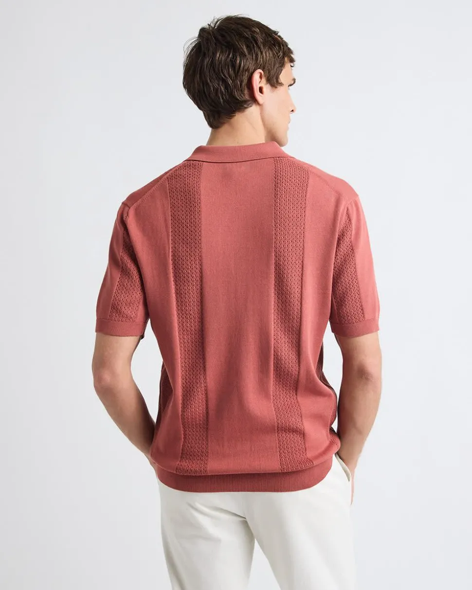 Short-Sleeve Johnny Sweater with Vertical Stripes