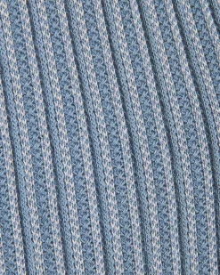 Short-Sleeve Johnny Sweater with Two-Tone Vertical Stitches
