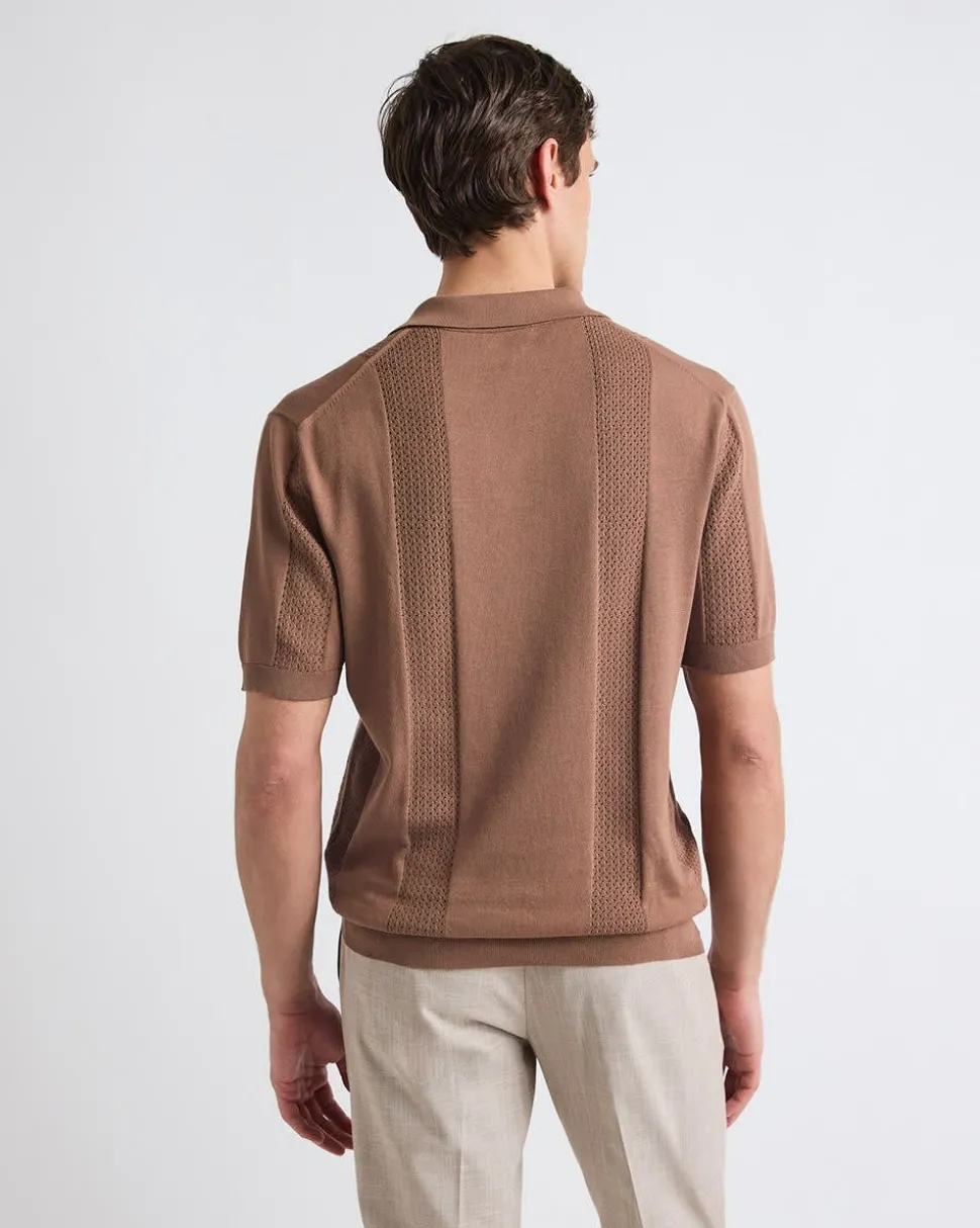 Short-Sleeve Johnny Sweater with Vertical Stripes