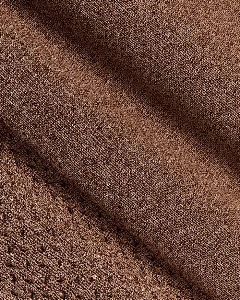 Short-Sleeve Johnny Sweater with Vertical Stripes