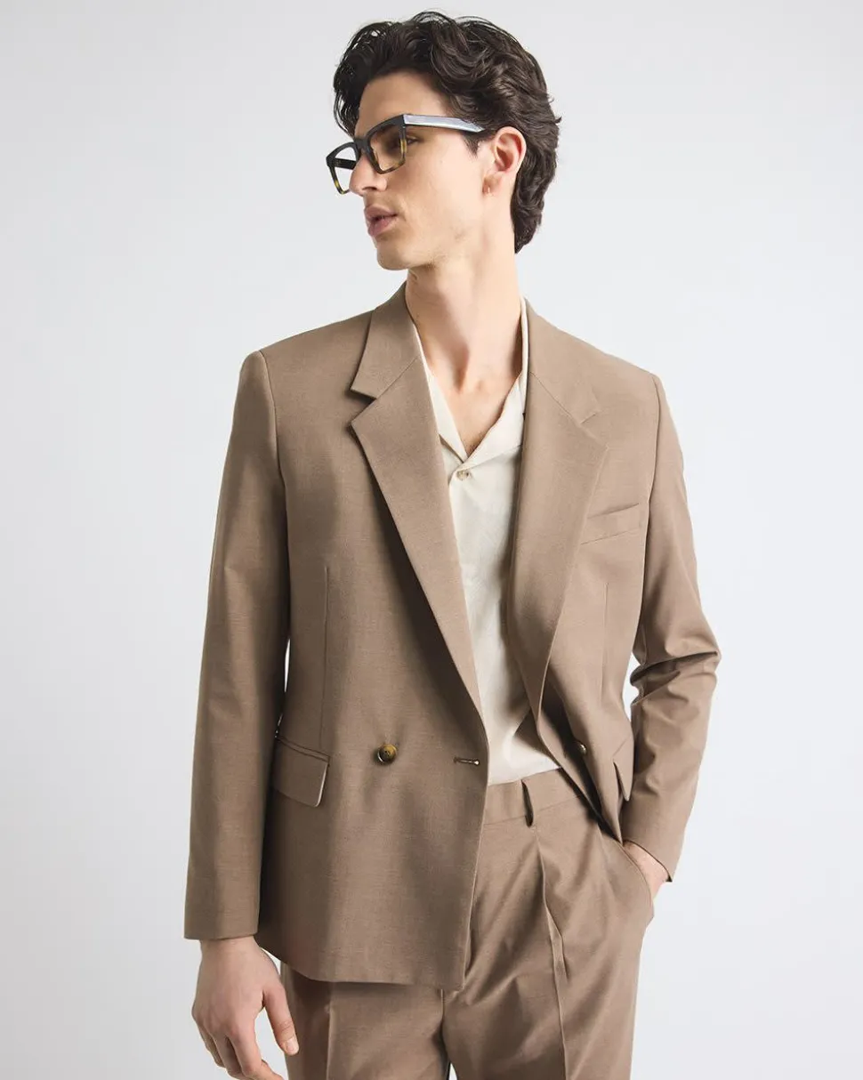 Short-Sleeve Shirt with Camp Collar with Tonal Pattern