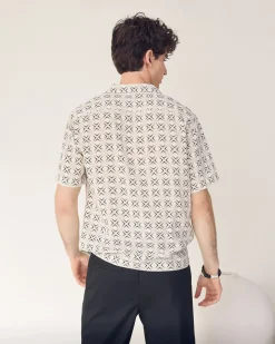 Short-Sleeve Shirt with Camp Collar