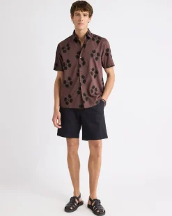 Short-Sleeve Shirt with Embroidered Details