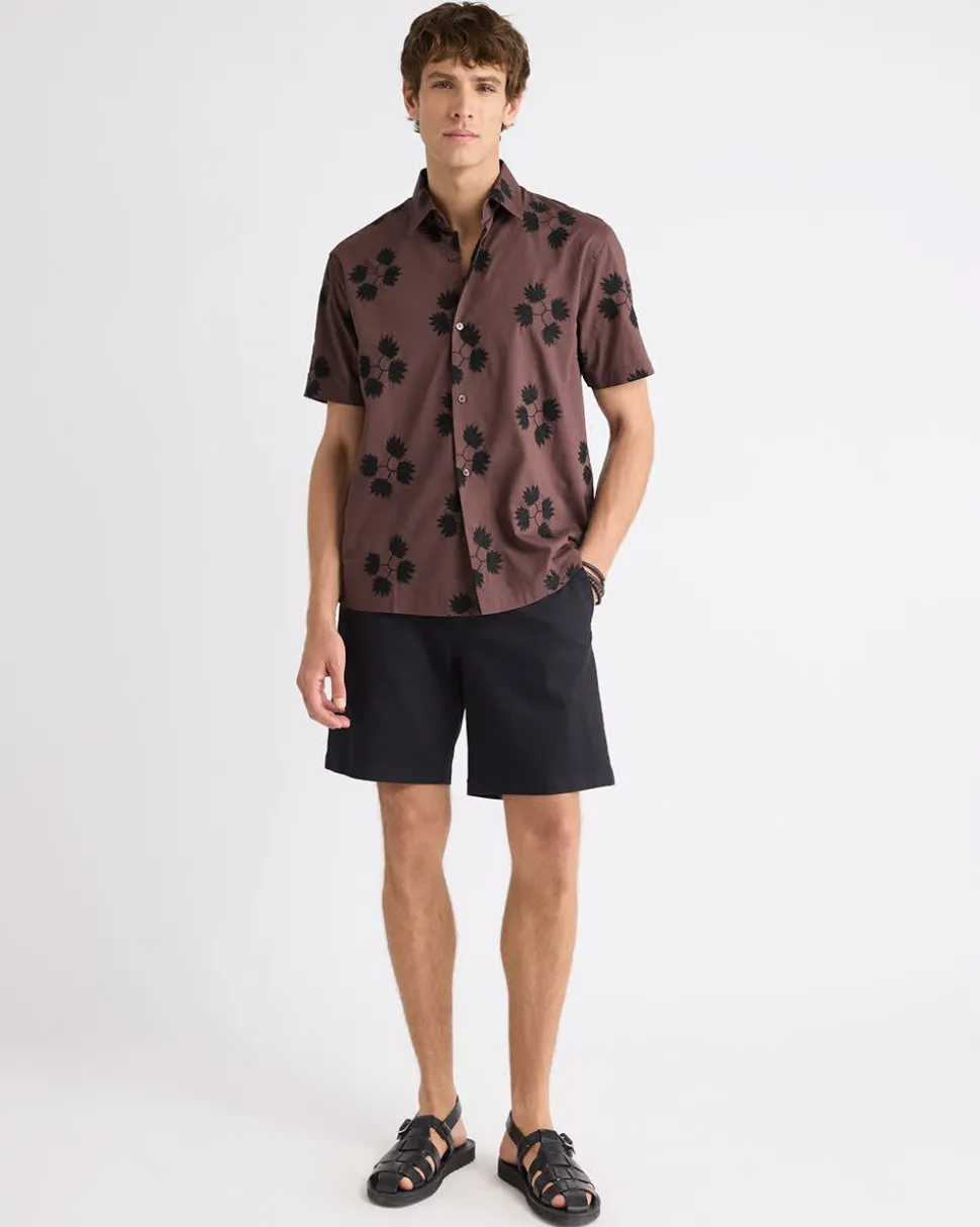 Short-Sleeve Shirt with Embroidered Details