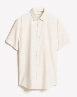 Short-Sleeve Slim-Fit Knit-Like Dress Shirt