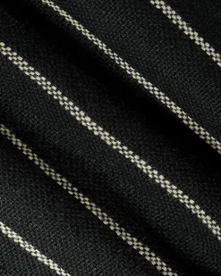 Short-Sleeve Striped Linen Shirt with Regular Collar