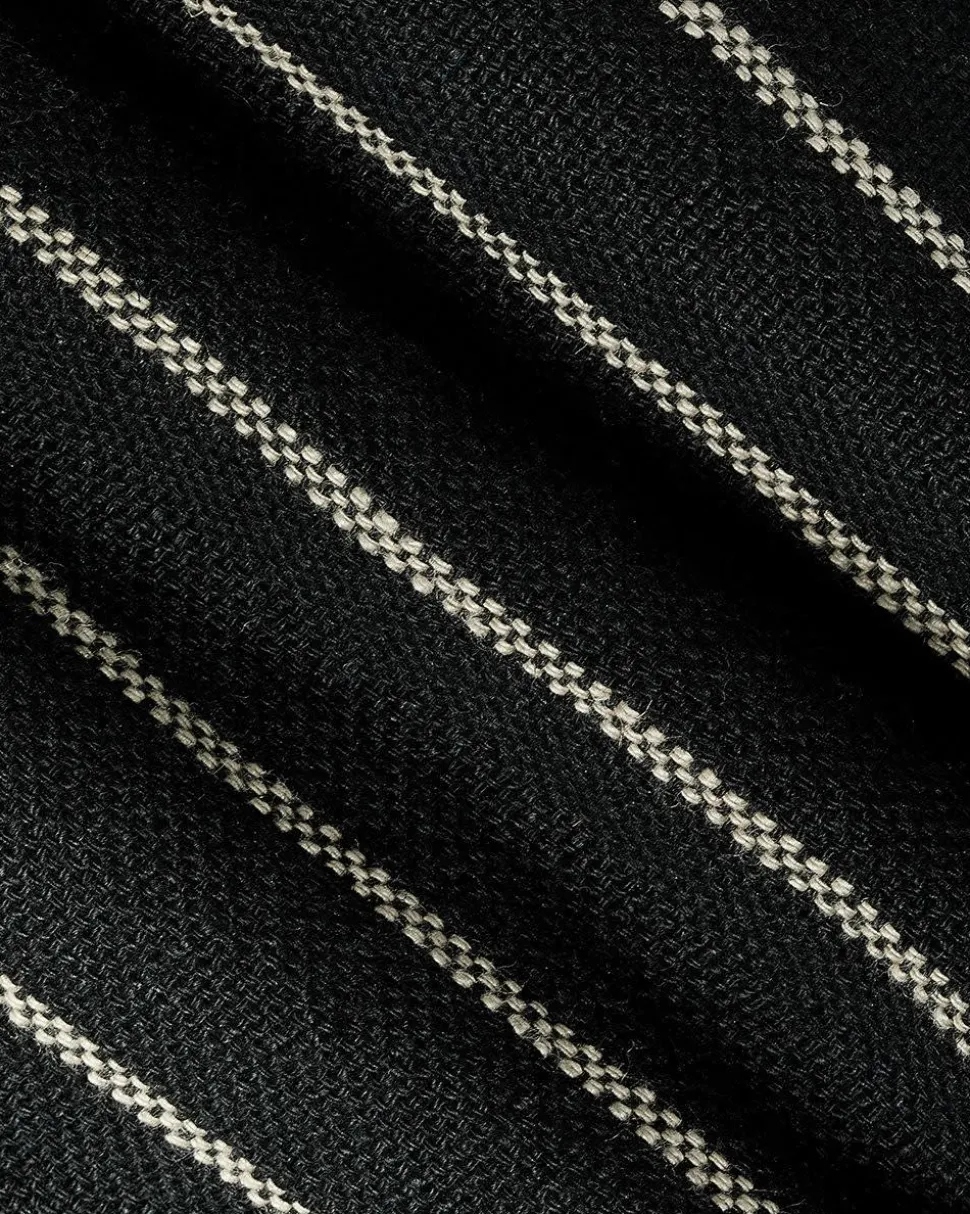 Short-Sleeve Striped Linen Shirt with Regular Collar