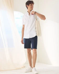 Short-Sleeve Tailored-Fit Linen Dress Shirt