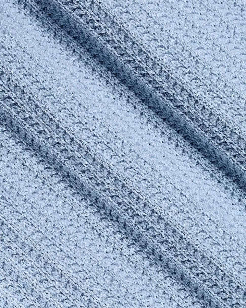 Short-Sleeve Textured Polo Sweater